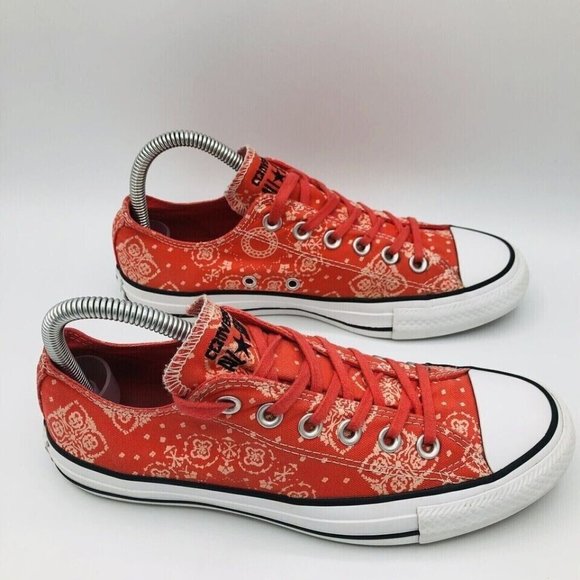 Converse Red Bandana Print Sneakers - Picture 2 of 11